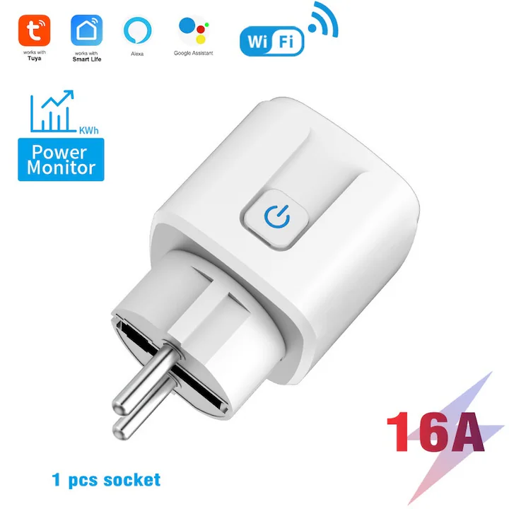 SmartPlug - priză inteligentă de 16A cu contorizator de consum și Wi-Fi